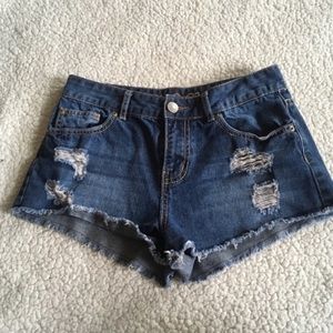 Rue 21 Destroyed High Waisted Jean Shorts
